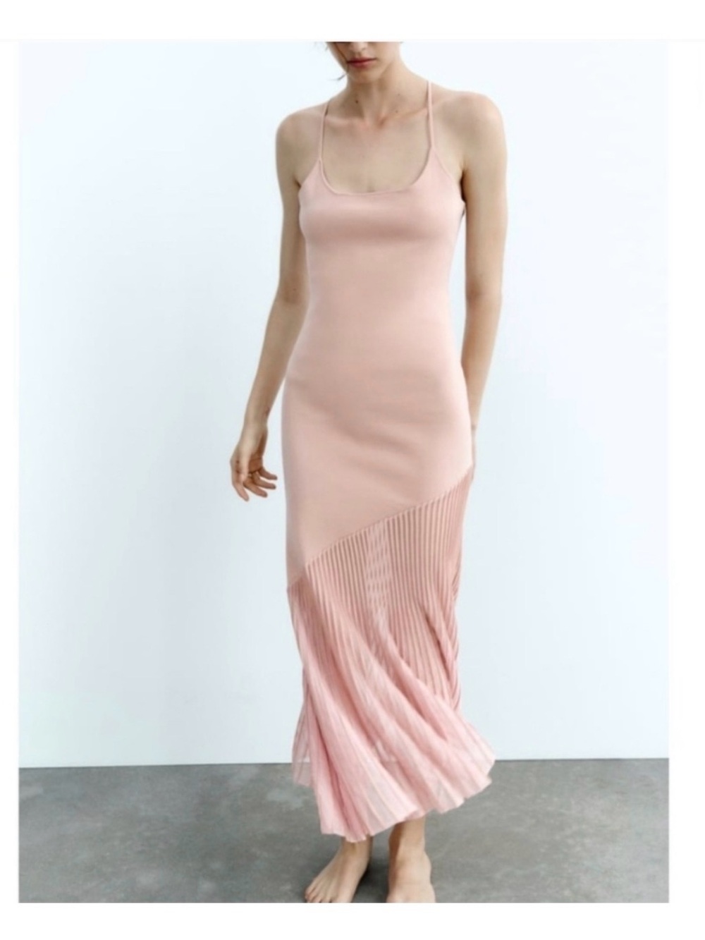 Zara Combination Knit Pink Dress Size S - Picture 2 of 2